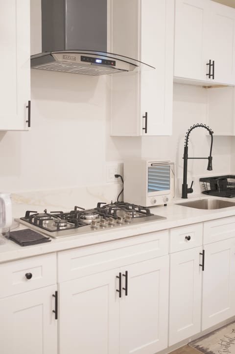White themed kitchen area
