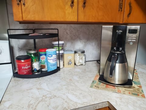 Regular or Decaf Coffee, tea, hot chocolate, cream, sugar, sweetener