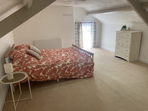 Double bed and chest of drawers view