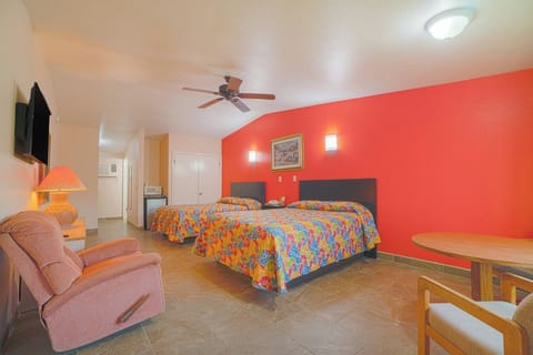Relax together with comfy seating and an easy in-room setup.