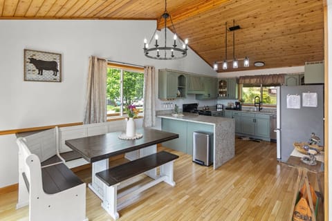 Dining - enjoy a meal around the table or pull up a stool at the bar