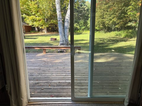 Spacious and private back porch