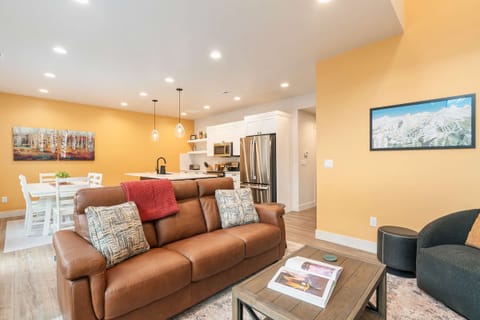 Bright and airy living room with stylish mountain-modern design.