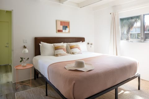 King bed in the master bedroom.