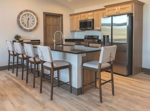 Sleek bar stools that complete the look and feel of the kitchen.