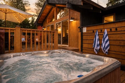 Timberwood Hot Tub at Dusk