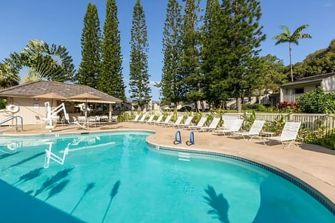 Slip into crystal-clear water for a refreshing afternoon swim.
