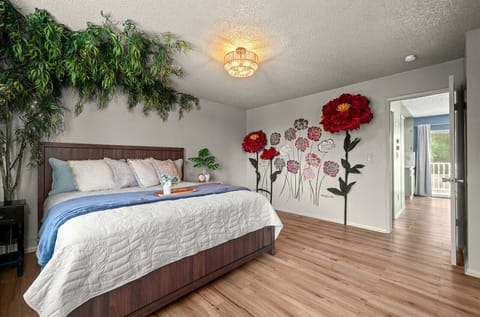 Romantic & Whimsical large bedroom with KING bed