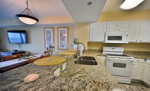 Bright, clean kitchen ready for home-cooked meals.