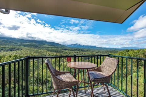 TeeTop Getaway's relaxing balcony with VIEWS