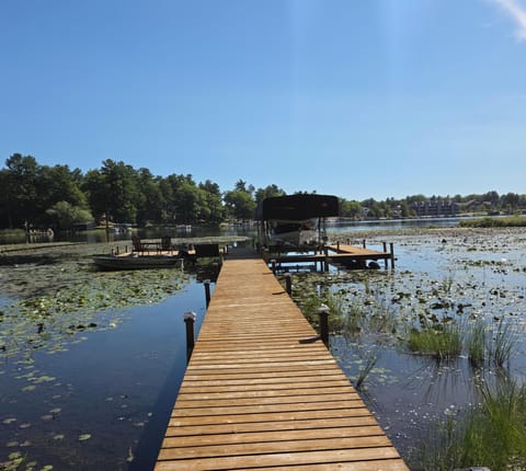 permanent dock. 
plenty of room for multiple boats
