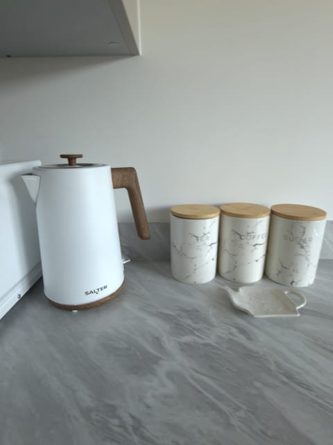 tea, coffee, sugar and milk are available when you arrive.