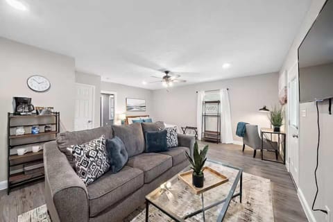 Living Room: Bright space with stylish decor, perfect for relaxation or movie nights!