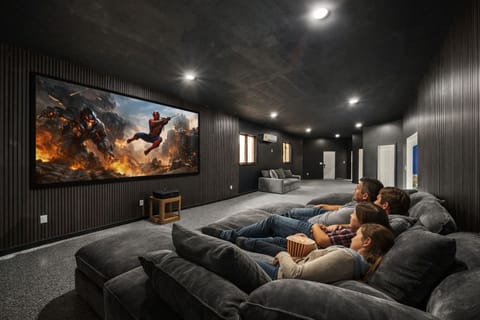 Theatre room located in entertainment complex 100 feet from main house.   