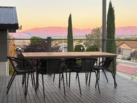 View from 600 sq ft rooftop covered patio overlooking the entire city