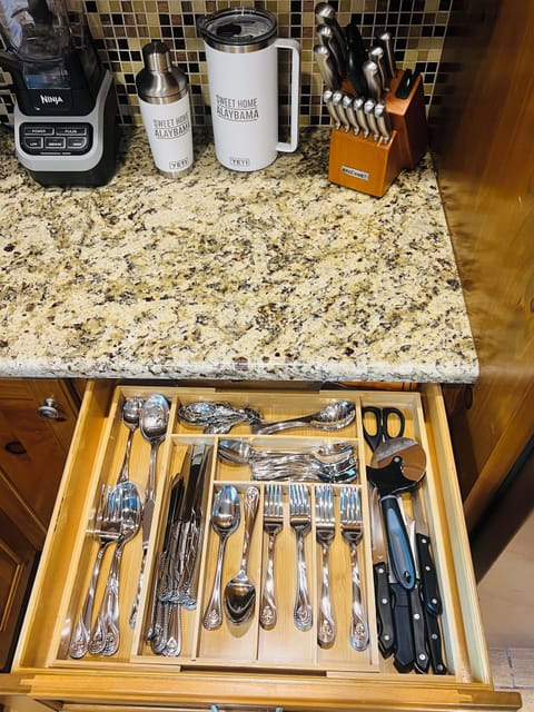 Serveware and Silverware for 12