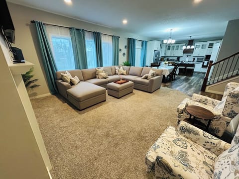 Living room with fireplace