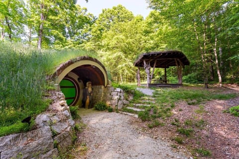 Entrance and outdoor pavilion