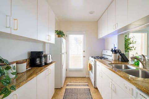 You’ll have everything you need within the chic galley style kitchen 