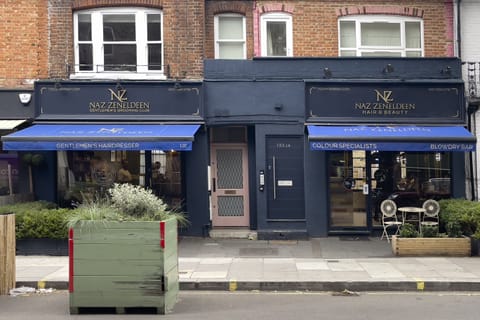 Naz Zeneldeen Hair & Beauty salon and gentlemen’s grooming club on a stylish London street near the serviced apartment.