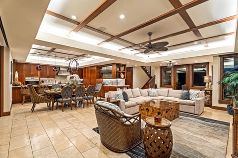 Gather with friends and family in this spacious lounge area with designer finishes.