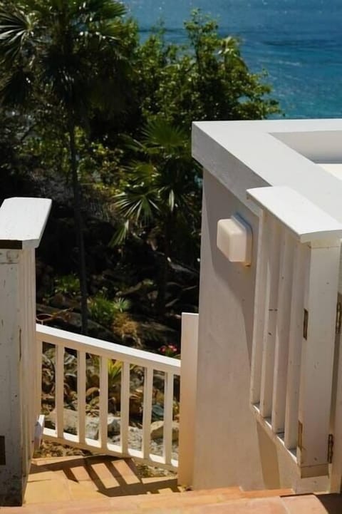 The stairs that lead down to the studio space.