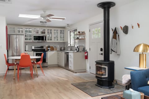 Enjoy a cozy breakfast by the fire.