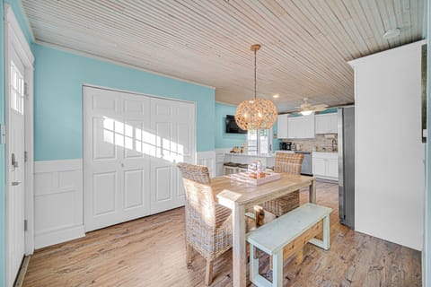 Gather around the dining table for family meals, games, or planning your next Indiana Dunes adventure.