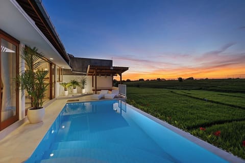An enchanting space featuring a stunning swimming pool—where tropical style meets privacy for an unforgettable Bali experience. #Villa Swantika