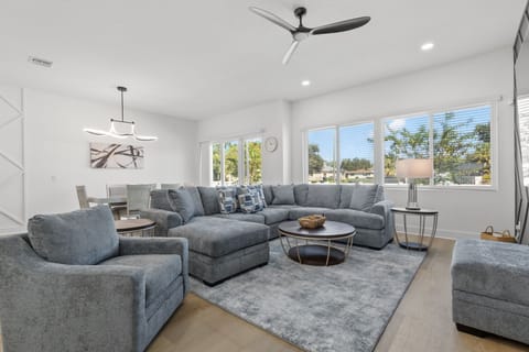 Modern living area fit for relaxing with the whole family!