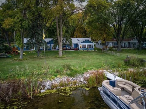Backyard with private pier.