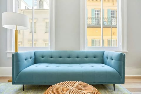 Plush sofa.
