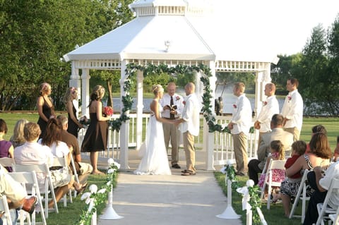 Outdoor banquet area
