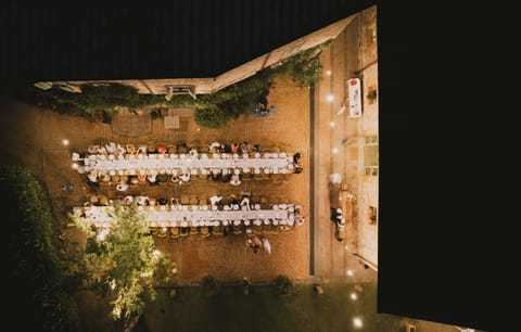 Outdoor banquet area