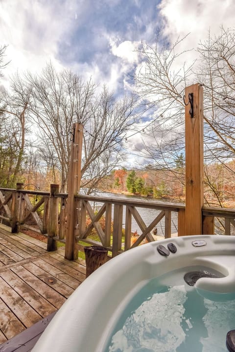 Hot tub with water view!
