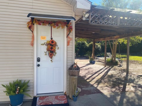 Main Entrance & guest patio