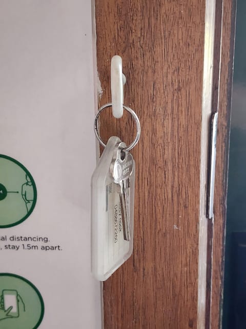 Flat 1 - Keys are hanging on a hook just inside the door