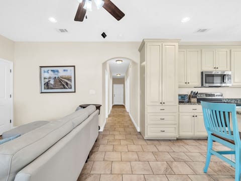 First floor living and kitchen area