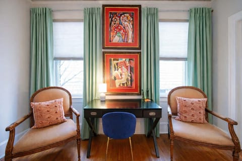 We designed this space for comfort, whether you are curled up with a book or planning your next Charlotte adventure.
