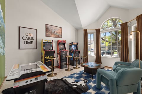 Arcade games in the foyer living room