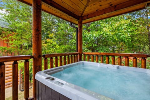 Relax and unwind in your private hot tub after a day of adventure.