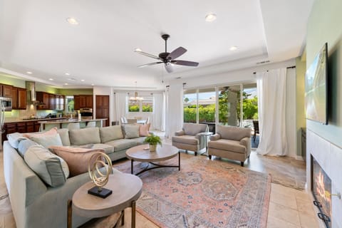 Living room with fireplace