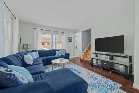 Cozy corner of the living room with a clear view of the entertainment area and TV.