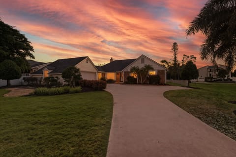 Beautiful sunset evening over the house awaiting your stay