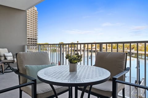 Step onto your private balcony and take in the peaceful lake view, where calm waters reflect the sky by day and shimmer with color by night.