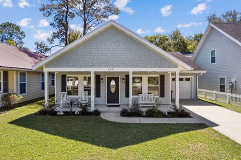 Beautiful porch with rocking chairs
