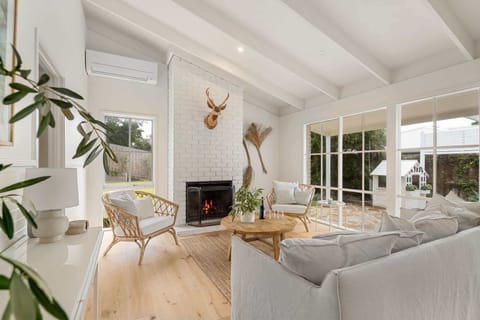 Open Plan Living Room with Fireplace