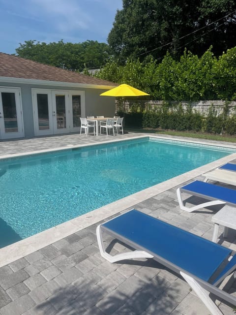 Amazing pool.  Totally private.  Flowering Jasmine growing freely