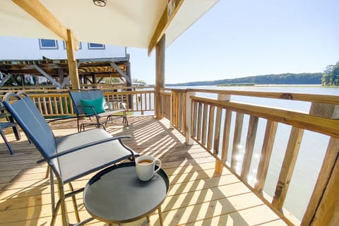 Gorgeous stunning views of Belle River-- The deck is over the water.