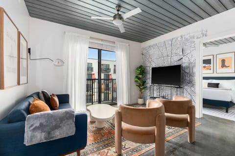 Cozy up in this inviting living space with a smart TV for entertainment.